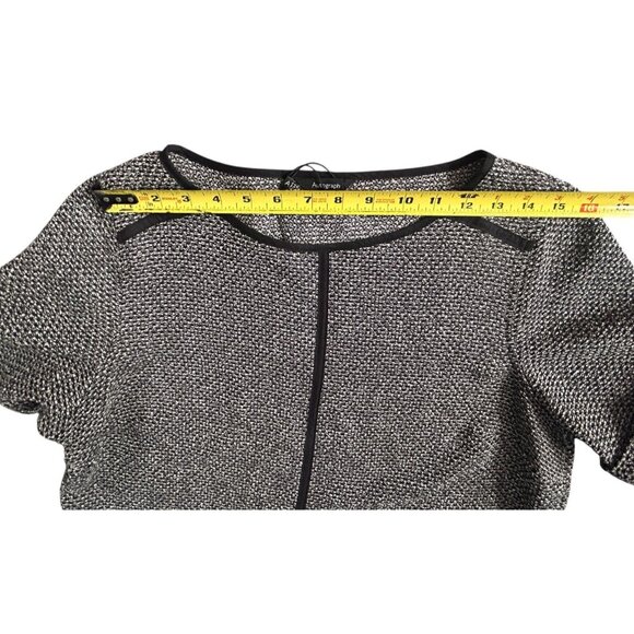 Marks & Spencer Autograph  Boxy Short Sleeve Top Tweed Black Piping UK 14/US 10 - Picture 9 of 11